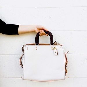 Coach rouge 1941 30 bag in white. Genuine pebbled leather. New condition